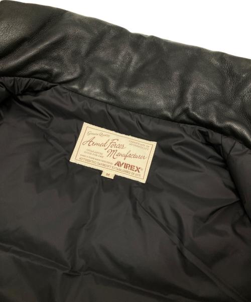 AVIREX（アヴィレックス）AVIREX (アヴィレックス) シープレザーダウンベスト ブラック サイズ:Mの古着・服飾アイテム
