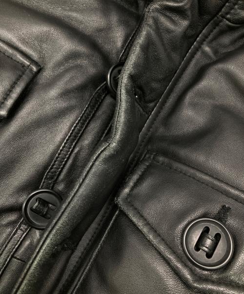 AVIREX（アヴィレックス）AVIREX (アヴィレックス) シープレザーダウンベスト ブラック サイズ:Mの古着・服飾アイテム