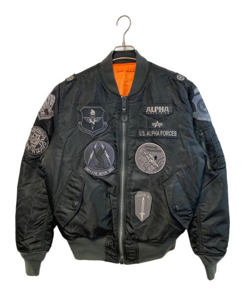 ALPHA（アルファ）ALPHA (アルファ) フルパッチ MA-1 ブラック サイズ:Sの古着・服飾アイテム