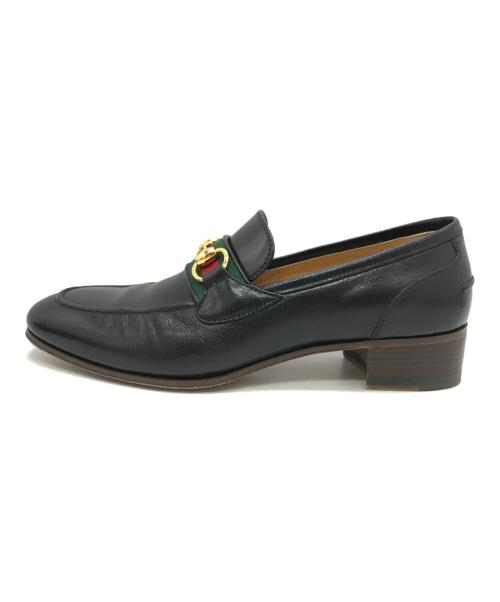 GUCCI（グッチ）GUCCI (グッチ) ホースビット シェリーライン ローファー ブラック サイズ:38 1/2（24.5cm相当）の古着・服飾アイテム