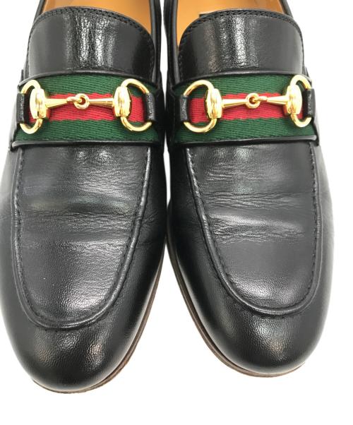 GUCCI（グッチ）GUCCI (グッチ) ホースビット シェリーライン ローファー ブラック サイズ:38 1/2（24.5cm相当）の古着・服飾アイテム