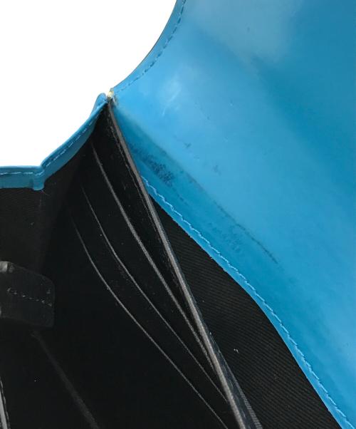 PLAN C（プランシー）Plan C (プランシー) レザー 二つ折り長財布 ブルー×ブラックの古着・服飾アイテム