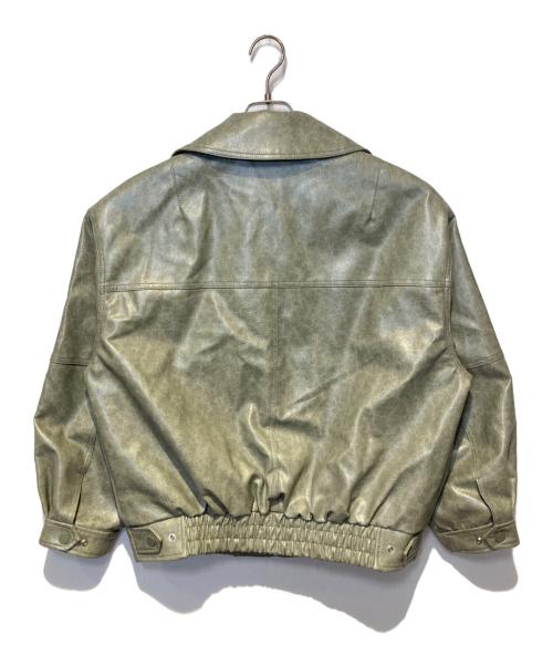 SLY（スライ）SLY (スライ) FAUX LEATHER ZIP UP ブルゾン グリーン サイズ:FREEの古着・服飾アイテム