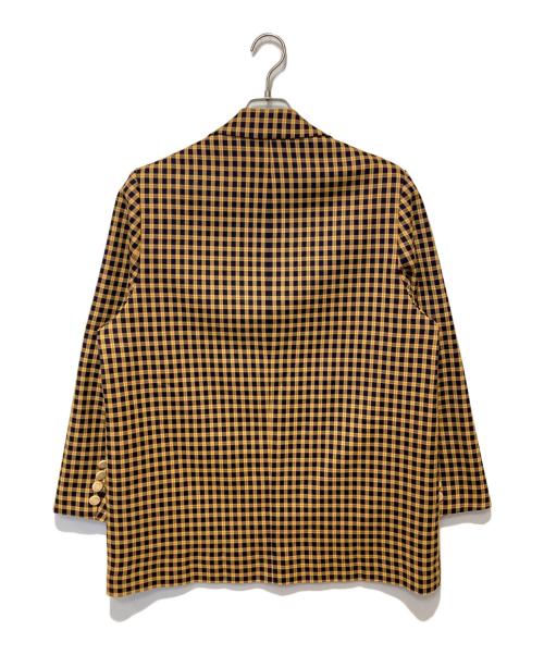 Tnewties（トゥエンティーズ）Tnewties (トゥエンティーズ) チェックパターンジャケット イエロー×ネイビー サイズ:Ｍの古着・服飾アイテム