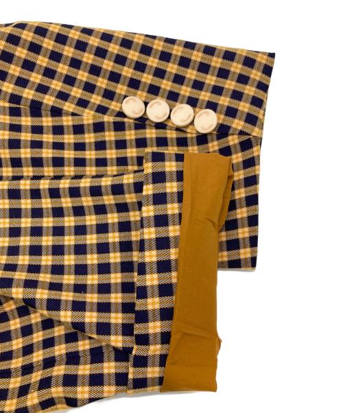 Tnewties（トゥエンティーズ）Tnewties (トゥエンティーズ) チェックパターンジャケット イエロー×ネイビー サイズ:Ｍの古着・服飾アイテム