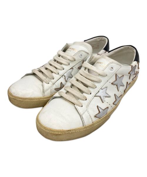 Saint Laurent Paris（サンローランパリ）Saint Laurent Paris (サンローランパリ) スターパッチローカットスニーカー ホワイト サイズ:36（23.0cm相当）の古着・服飾アイテム