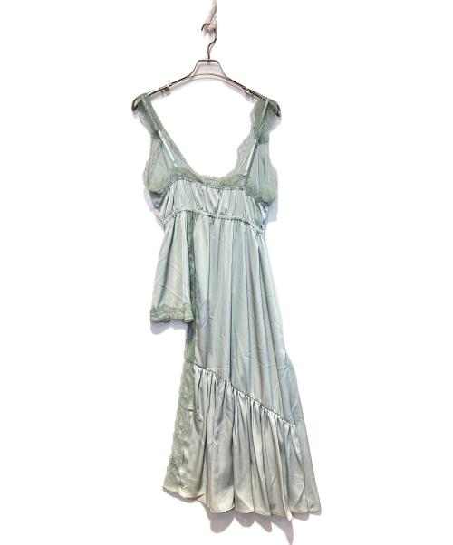 la belle etude（ラベルエチュード）la belle etude (ラベルエチュード) ヴィンテージライクアシンメトリーランジェリーキャミトップス ミント サイズ:Freeの古着・服飾アイテム