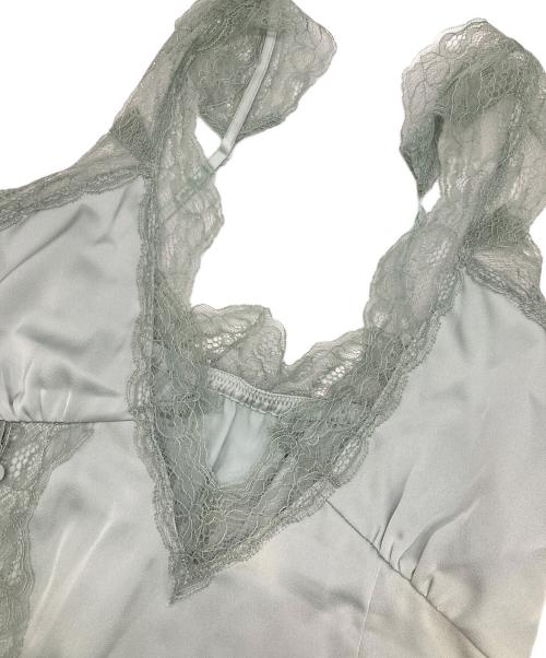 la belle etude（ラベルエチュード）la belle etude (ラベルエチュード) ヴィンテージライクアシンメトリーランジェリーキャミトップス ミント サイズ:Freeの古着・服飾アイテム