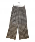 AURALEEオーラリー）の古着「WOOL RECYCLE POLYESTER SHEER CHECK PANTS」｜グレー