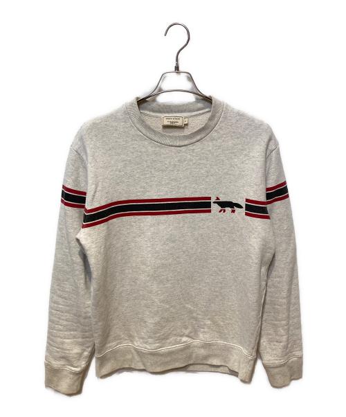 maison kitsune（メゾンキツネ）maison kitsune (メゾンキツネ) クルーネックスウェット グレー サイズ:Ｓの古着・服飾アイテム