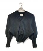 Adam et Ropeアダム エ ロペ）の古着「FOXウール畦ミニカーディガン」｜ブラック