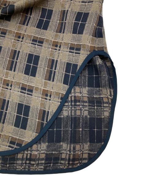 CLANE（クラネ）CLANE (クラネ) CHECK PIPING TOPS ネイビー×ブラウン サイズ:1の古着・服飾アイテム