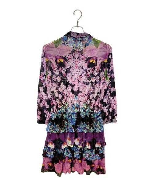 Desigual（デシグアル）Desigual (デシグアル) フラワープリントメッシュリボンワンピース マルチカラー サイズ:Ｌ 未使用品の古着・服飾アイテム