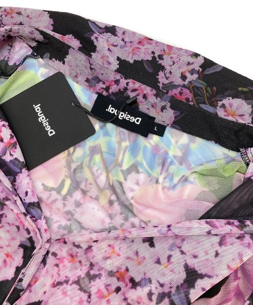Desigual（デシグアル）Desigual (デシグアル) フラワープリントメッシュリボンワンピース マルチカラー サイズ:Ｌ 未使用品の古着・服飾アイテム