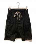 RICK OWENSリックオウエンス）の古着「サルエルショートパンツ」｜ブラック