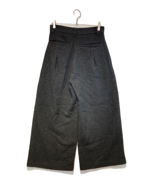 CAMPHOR WOOD（カンファーウッド）CAMPHOR WOOD (カンファーウッド) 1タックスーパーバギーツイードスラックス ブラック サイズ:Mの古着・服飾アイテム