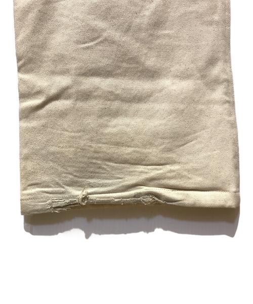 Ballsy.Brothers（ボールジーブラザーズ）BALLSY.BROTHERS (ボールジーブラザーズ) ウエスタンショートリジットワイドタックデニムパンツ ホワイト サイズ:Mの古着・服飾アイテム