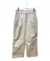 BALLSY.BROTHERS（ボールジーブラザーズ）の古着「ウエスタンショートリジットワイドタックデニムパンツ」｜ホワイト