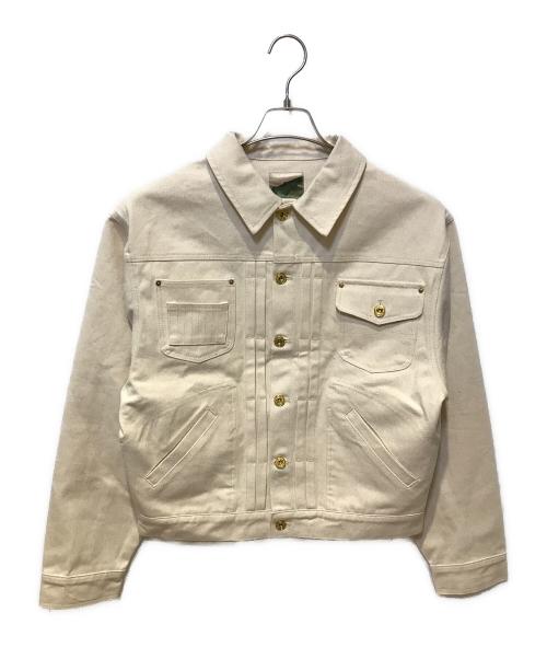 Ballsy.Brothers（ボールジーブラザーズ）BALLSY.BROTHERS (ボールジーブラザーズ) ウエスタンショートリジットデニムジャケット ホワイト サイズ:Lの古着・服飾アイテム