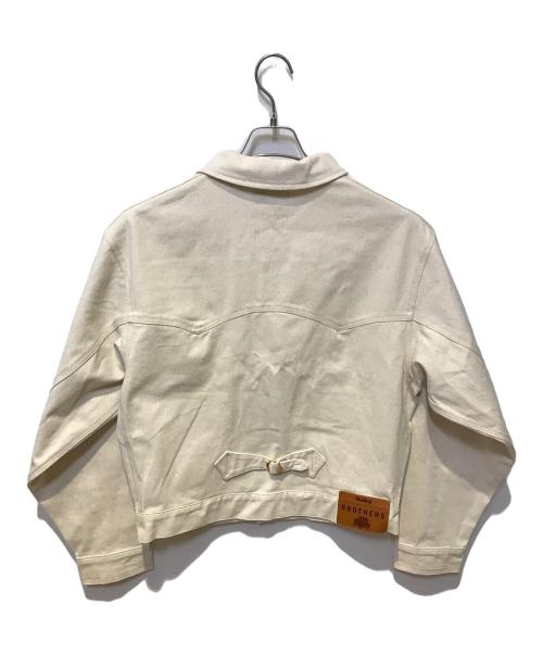 Ballsy.Brothers（ボールジーブラザーズ）BALLSY.BROTHERS (ボールジーブラザーズ) ウエスタンショートリジットデニムジャケット ホワイト サイズ:Lの古着・服飾アイテム