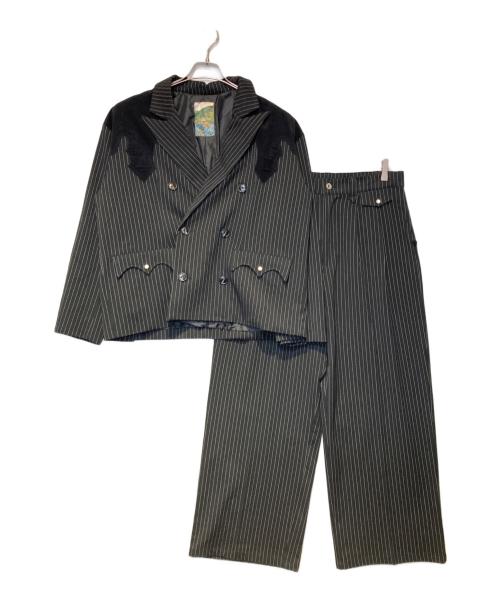 Ballsy.Brothers（ボールジーブラザーズ）Ballsy.Brothers (ボールジーブラザーズ) ウエスタンストライプセットアップ ブラック サイズ:Ｌの古着・服飾アイテム