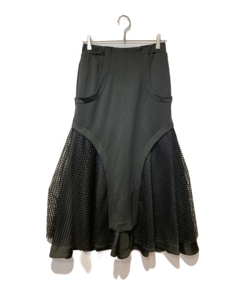 UN3D.（アンスリード）UN3D. (アンスリード) LAYERED LIKE FLARE SK ブラック サイズ:38の古着・服飾アイテム