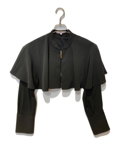 UN3D.（アンスリード）UN3D. (アンスリード) スリーブドッキングケープ ブラウス ブラック サイズ:FREEの古着・服飾アイテム