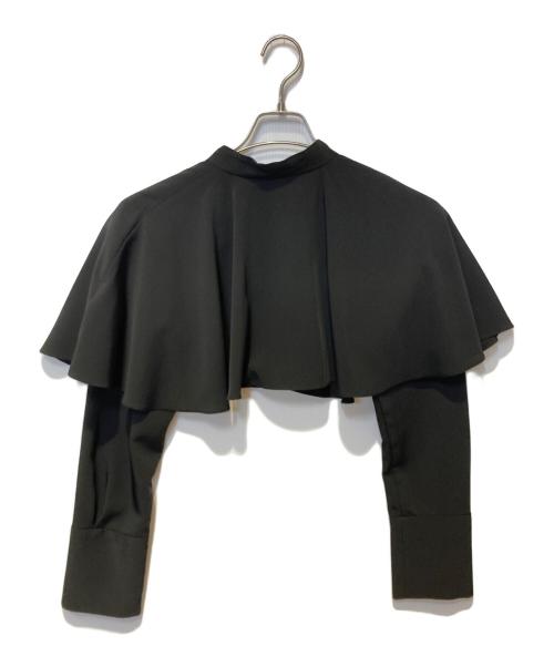 UN3D.（アンスリード）UN3D. (アンスリード) スリーブドッキングケープ ブラウス ブラック サイズ:FREEの古着・服飾アイテム