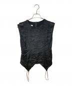 MM6 Maison Margielaエムエムシックスメゾンマルジェラ）の古着「ノースリーブブラウス」｜ブラック