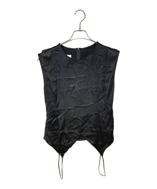MM6 Maison Margiela（エムエムシックスメゾンマルジェラ）MM6 Maison Margiela (エムエムシックス メゾンマルジェラ) ノースリーブブラウス ブラック サイズ:40の古着・服飾アイテム