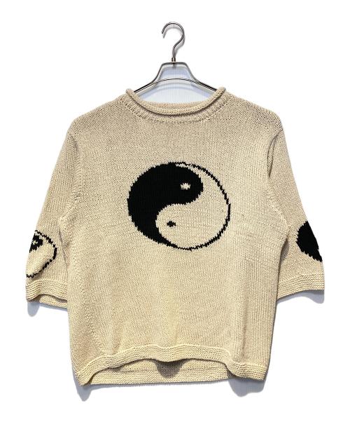 Mcmachan Woolen（マクマーンウーレン）Mcmachan Woolen (マクマーンウーレン) 勾玉モチーフニット ベージュ サイズ:FREEの古着・服飾アイテム