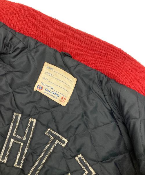 DeLong（デロング）DeLong (デロング) ［古着］スタジャン レッド サイズ:42の古着・服飾アイテム
