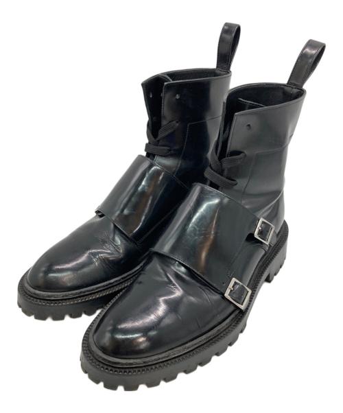 INCH2（インチツー）INCH2 (インチツー) バックル付きレースアップモンクブーツ ブラック サイズ:40の古着・服飾アイテム