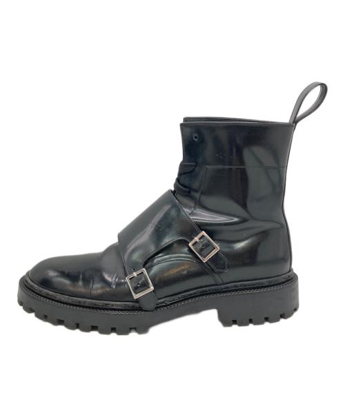 INCH2（インチツー）INCH2 (インチツー) バックル付きレースアップモンクブーツ ブラック サイズ:40の古着・服飾アイテム