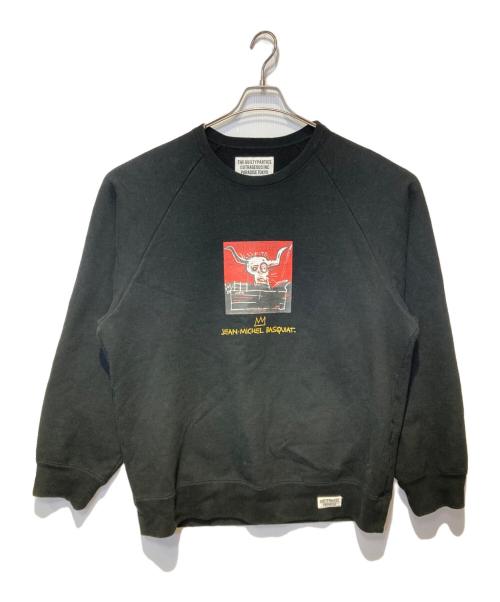 WACKO MARIA（ワコマリア）WACKO MARIA (ワコマリア) Jean-Michel Basquiat (ジャン ミシェル バスキア) ヘビーウェイトスウェット ブラック サイズ:Ｍの古着・服飾アイテム