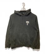 stussyステューシー）の古着「ロゴプリントパーカー」｜ブラック