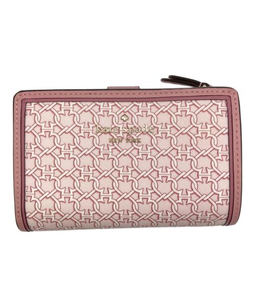 Kate Spade（ケイトスペード）Kate Spade (ケイトスペード) スペード リンク ミディアム コンパクト バイフォールド ウォレット ピンクの古着・服飾アイテム