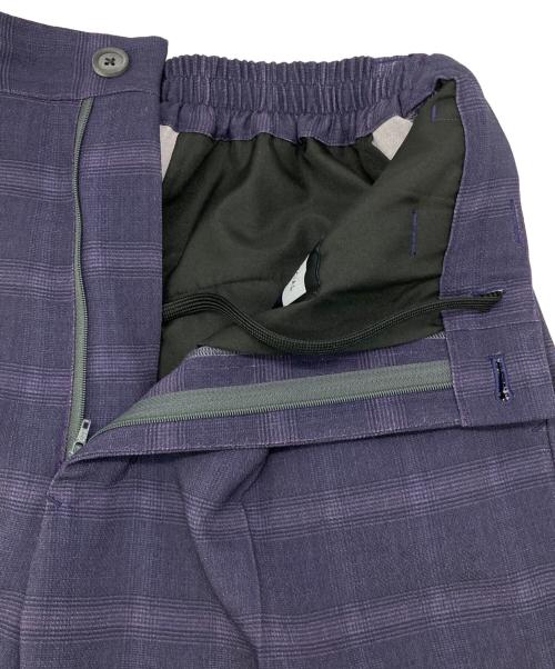 MAISON SPECIAL（メゾンスペシャル）MAISON SPECIAL (メゾンスペシャル) チェックプリントワンタックワイドパンツ ネイビー サイズ:00の古着・服飾アイテム