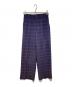 MAISON SPECIAL（メゾンスペシャル）の古着「チェックプリントワンタックワイドパンツ」｜ネイビー
