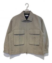MAISON SPECIAL（メゾンスペシャル）の古着「ガンクラブチェックジップアップブルゾン」｜ホワイト×ブラック
