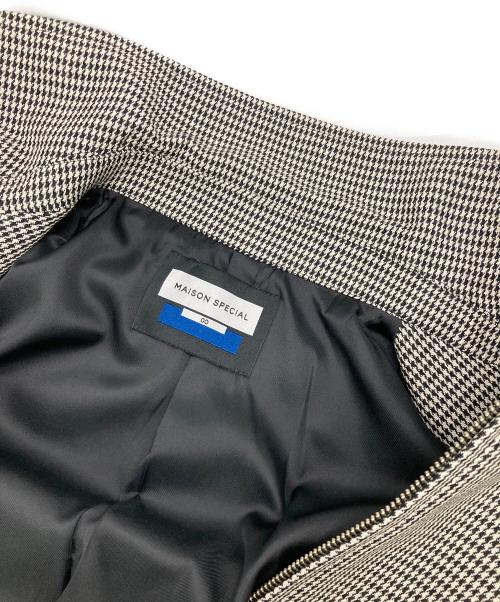 MAISON SPECIAL（メゾンスペシャル）MAISON SPECIAL (メゾンスペシャル) ガンクラブチェックジップアップブルゾン ホワイト×ブラック サイズ:00の古着・服飾アイテム