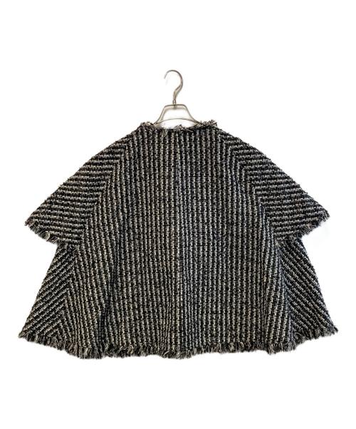 anuans（アニュアンス）anuans (アニュアンス) ツイードケープジャケット ブラック サイズ:Freeの古着・服飾アイテム