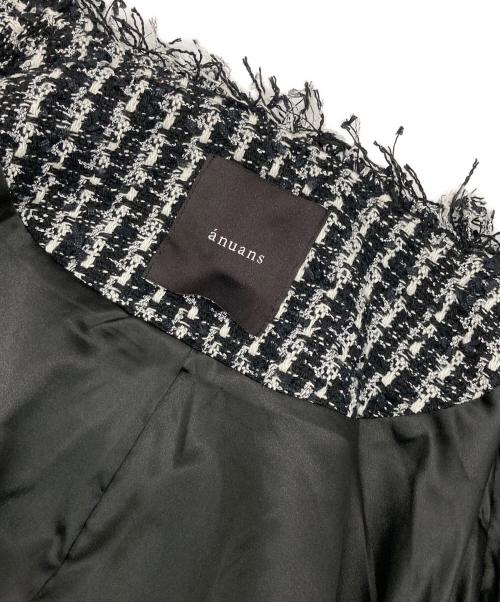 anuans（アニュアンス）anuans (アニュアンス) ツイードケープジャケット ブラック サイズ:Freeの古着・服飾アイテム
