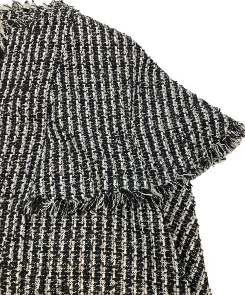 anuans（アニュアンス）anuans (アニュアンス) ツイードケープジャケット ブラック サイズ:Freeの古着・服飾アイテム