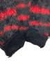 中古・古着 AIVER (アイバー) ミンク起毛フェザーヤーンボーダーニット ブラック×レッド サイズ:M：5000円
