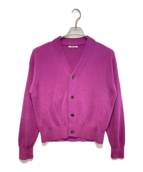 AURALEE（オーラリー）AURALEE (オーラリー) スーパーハードツイストリブニットカーディガン パープル サイズ:3の古着・服飾アイテム