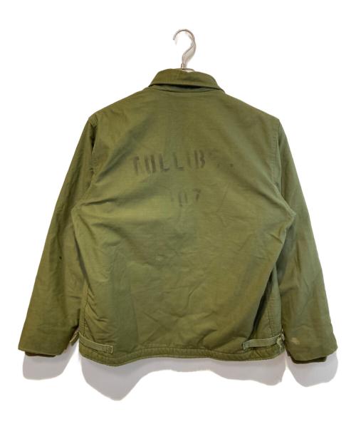U'S NAVY（ユーエスネイビー）U'S NAVY (ユーエスネイビー) ［古着］A-2 デッキジャケット オリーブ サイズ:Lの古着・服飾アイテム