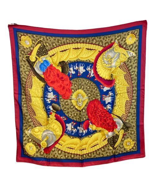 HERMES（エルメス）HERMES (エルメス) カレ90 レッド×ブルー サイズ:下記参照　の古着・服飾アイテム