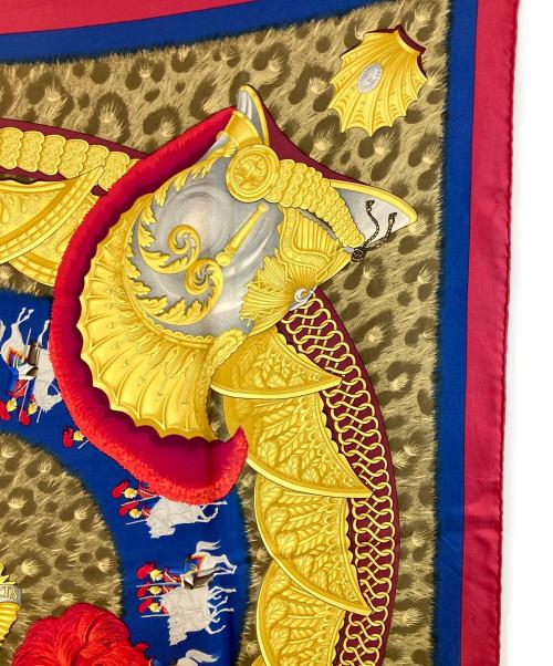 HERMES（エルメス）HERMES (エルメス) カレ90 レッド×ブルー サイズ:下記参照　の古着・服飾アイテム