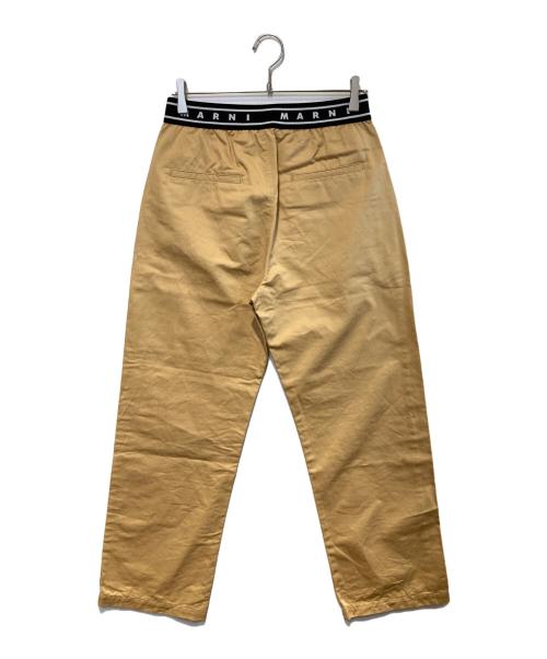 MARNI（マルニ）MARNI (マルニ) コットンギャバジンロゴウェストパンツ ベージュ サイズ:46（M相当）の古着・服飾アイテム
